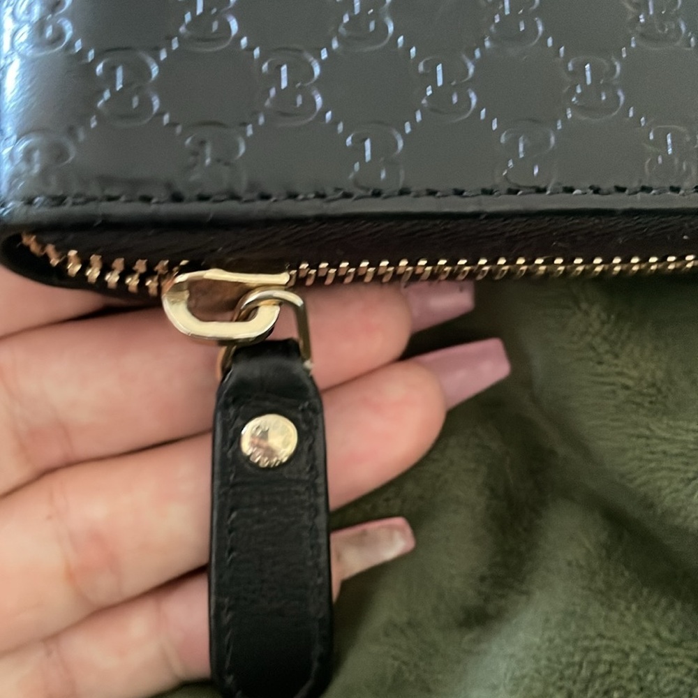 Gucci GG Leather Zip Around Wallet Black EUC🖤💛449391493075 - Picture 4 of 7